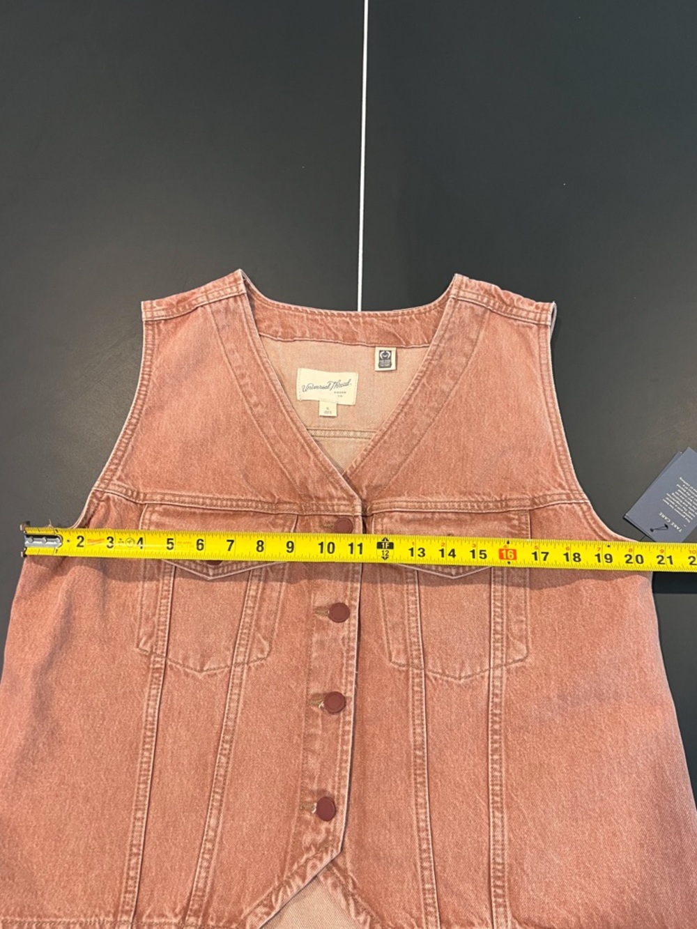 NWT Universal Thread Dusty Rose Clay Denim Vest Women’s Sz XL - Picture 13 of 14